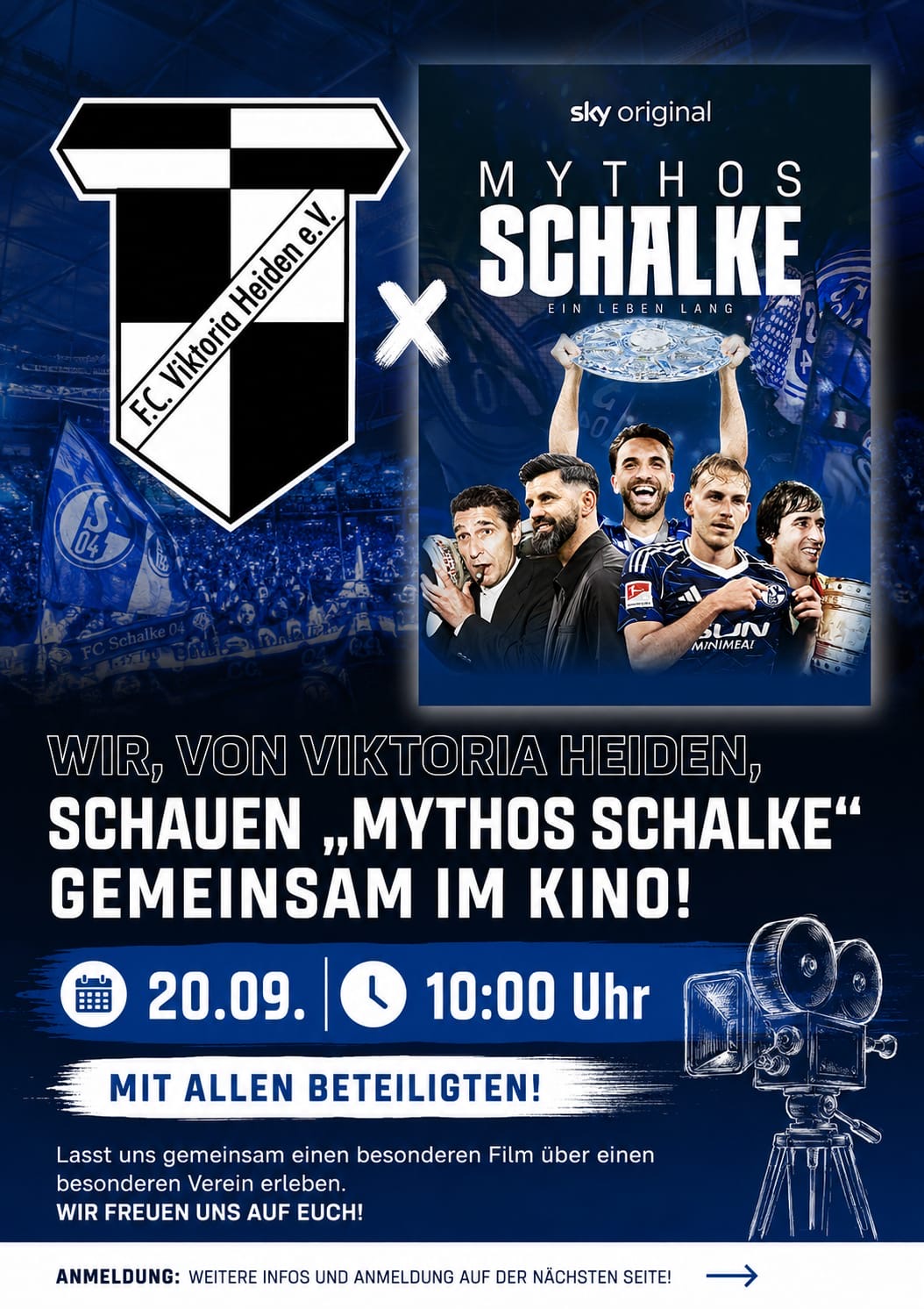 Plakat: Viktoria Heiden schaut Mythos Schalke gemeinsam im Kino